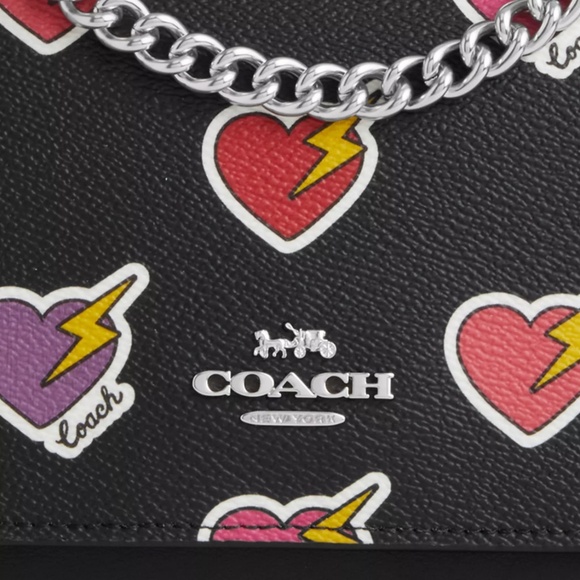 Coach Klare Crossbody Bag With Heart Bolt Print - Picture 6 of 13
